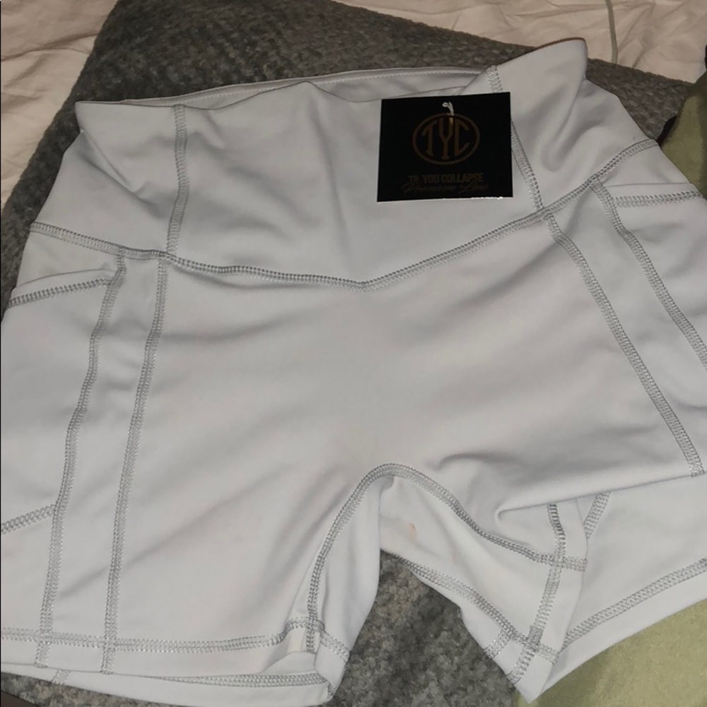 ❌ SOLD Til You Collapse Grey Heart Booty Shorts